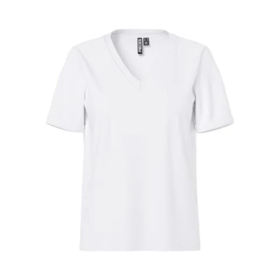 Abbildung von PIECES Damen Pcria Ss V Neck Solid Tee Noos Bc,Bright WhiteM