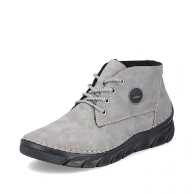 Abbildung von Rieker Damen Schnürstiefeletten 55008, Frauen Stiefeletten,Boots,Stiefel,Bootee,Booties,halbstiefel,Kurzstiefel,grau (40),37 EU / 4 UK