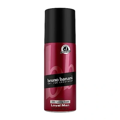 Abbildung von Bruno Banani Fragrance Loyal Man Deo Bodyspray, Körperspray mit aromatisch holzigem Herrenduft, 24 Stunde lang anhaltend, 150 ml (1er Pack)