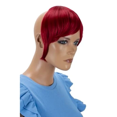 Abbildung von CAISHA Pony Clip In Extensions Stirnfransen Haarteil Haarverlängerung Intensivrot F11 2