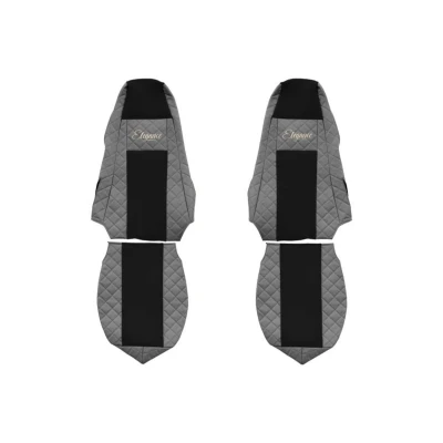 Abbildung von F CORE Elegance FX02 GRAY Sitzschonbezug grau Mit Motiv Eco Leder vorne