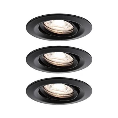 Abbildung von Paulmann 92970 Nova Mini Plus LED Einbauleuchte Coin rund schwenkbar 1x4,2W EasyDim dimmbar Schwarz matt Einbaulampe Aluminium Warmweiß 2700K, 42 W