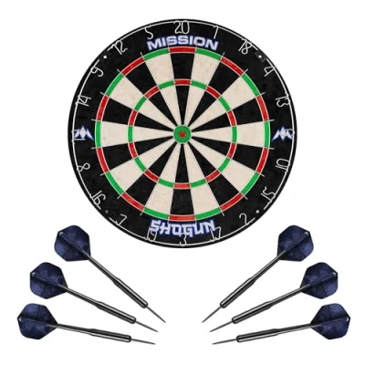 Abbildung von Mission Darts Shogun Dartscheibe Set Endurance Round Wire Sisal inkl 2 Sets Steeldarts