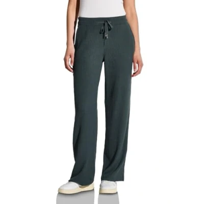 Abbildung von STREET ONE Damen A379034 Wide Leg Hose mit Struktur, marshy Green, 46W x 30L