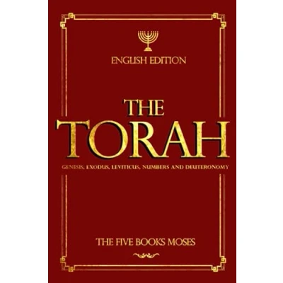 Abbildung von the Torah or Jewish Written Law in English : consists of five books Hebrew Bible Tanakh :that were given by God to Moses on Mount Sinai: ... Leviticus , Numbers and Deuterono...