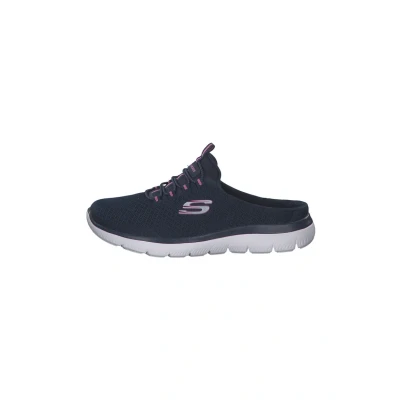 Abbildung von Skechers Sport Summits Pantolette flach, Damen, Größe: 36, Navy mesh hot pink trim Schuhe