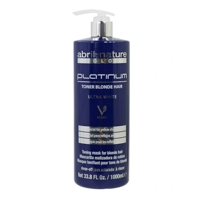 Abbildung von abril et nature Platinum Haarmaske Professionell Für Blonde, Aufgehellte, Strähnchen und/oder Graue Haare Violette Tönung Tschüss Gelböne Platin Ausstrahlung 1000 ml