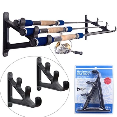 Abbildung von Croch Horizontal Wand Rutenhalter Rod Rack für 3 Angelruten