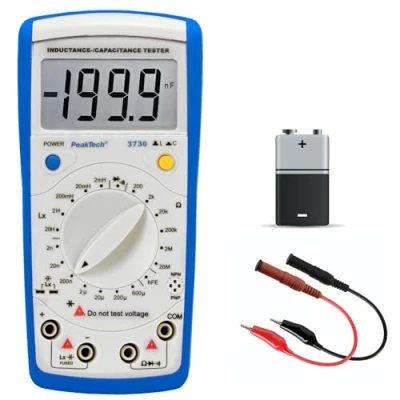 Abbildung von PeakTech LCR Messgerät, max. 200 µF / 20 H 20Mohm, 1 Stück, P 3730, Blau Weiss