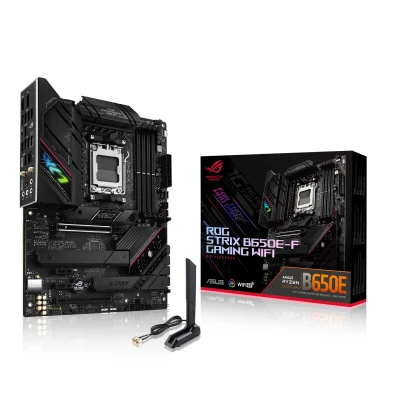 Abbildung von ASUS ROG STRIX B650E F GAMING WiFi Mainboard Sockel AMD AM5 (Ryzen 7000, ATX, DDR5 Speicher, 12+2 Power Stages, USB 3.2 Gen 2x2 Typ C, PCIe 5.0, Q Release, 6E, Aura Sync)