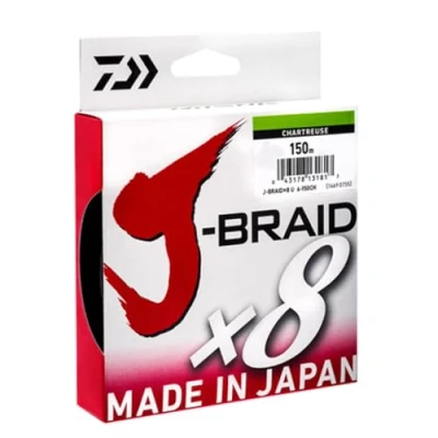 Abbildung von Daiwa J Braid X8 0.06mm 150m chartr. Geflochtene Schnur