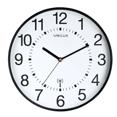 Abbildung von Unilux Funk Wanduhr Maxi Wave, 30cm, schwarz