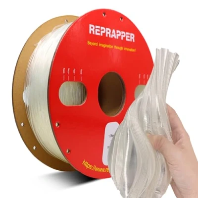 Abbildung von Reprapper 95A TPU Filament 1.75 mm Flexible 3D Drucker Maßgenauigkeit +/ 0.05mm 1kg Spule (2.2 LBS) Hohe Zähigkeit Druck für FDM Drucker, Transparent