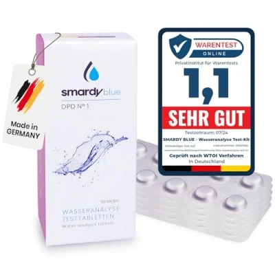 Abbildung von smardy 50 Photometer Testtabletten DPD1 zur Analyse des freien Chlorgehalts für Elektronische Wassertester/Pooltester