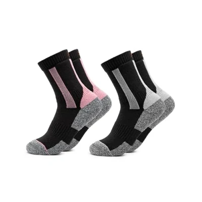Abbildung von Occulto Damen Wandersocken 2er Pack (Modell: Gerlinde) Schwarz Pink 35 38