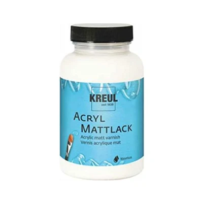 Abbildung von KREUL 79415 Acryl Mattlack auf Wasserbasis, 275 ml Glas, matt transparent, Schutz und Überzugslack für durchgetrocknete Aufmalungen, bedingt witterungsbeständig, speichelecht