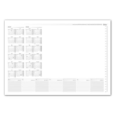 Abbildung von Schreibtischunterlage mit 2 Jahres Kalender 2025 2026 I DIN A3 25 Blatt aus Papier zum Abreißen Kalendarium Organizer Bürobedarf tr_296