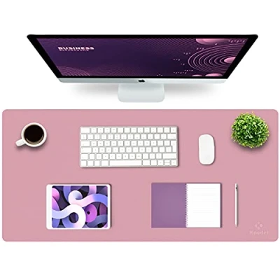 Abbildung von K KNODEL Tischunterlage, Schreibtischunterlage, 90 x 43cm PVC Laptop wasserdichte Schreibunterlage für Büro oder Heimbereich, doppelseitig (Purpur/Rosa)