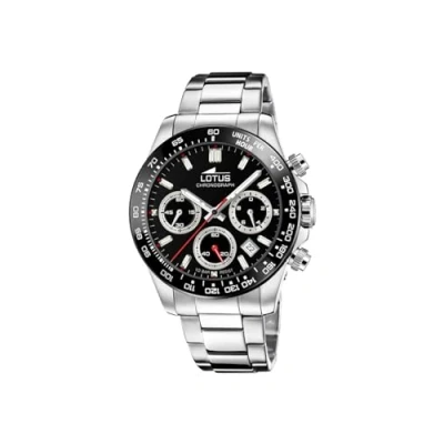 Abbildung von Lotus Herren Chronograph Freedom aus Edelstahl in der Farbe Silber Schwarz 44mm, Wasserdichtigkeit: 10Bar, 18912/6