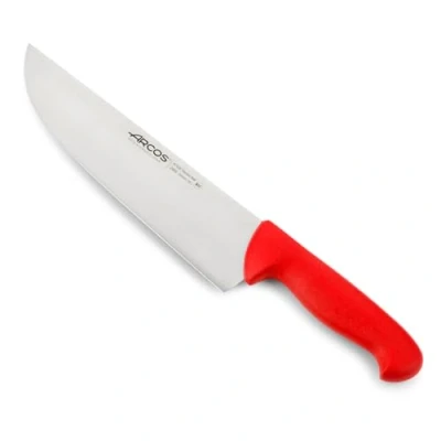 Abbildung von Arcos Serie 2900 Metzgermesser Steakmesser Klinge Nitrum Edelstahl 250 mm HandGriff Polypropylen Farbe Rot