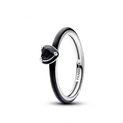 Abbildung von PANDORA ME Schwarzes Chakra Herz Ring aus Sterling Silber mit künstlichen Kristallen, Größe: 54, 193088C01 54