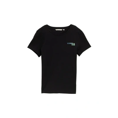 Abbildung von TOM Tailor Denim Tshirt print, Damen, Größe: XS, Deep black