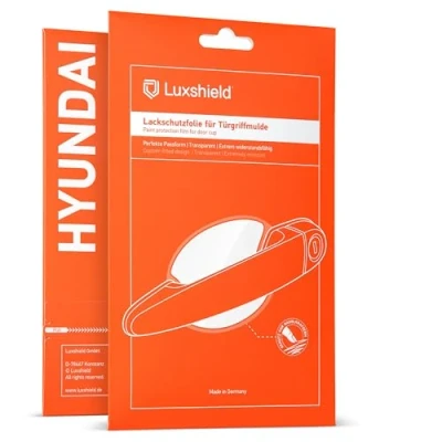 Abbildung von Luxshield Auto Türgriff Schutzfolie Griffmulde für Hyundai Kona 2 (II) SX2 I 2023 2024 Kratzschutz, Lackschutzfolie Transparent glänzend