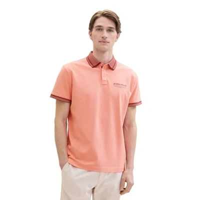 Abbildung von TOM Tailor MIT LOGO Poloshirt, Herren, Größe: XL, Hazy coral rose