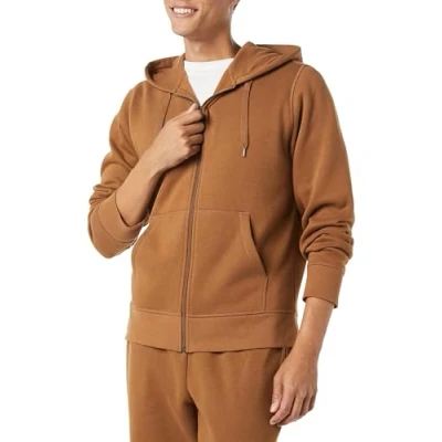 Abbildung von Amazon Essentials Herren Fleece Kapuzenpulli mit durchgehendem Reißverschluss (erhältlich in den Größen Big &amp; Tall), Toffee Braun, S