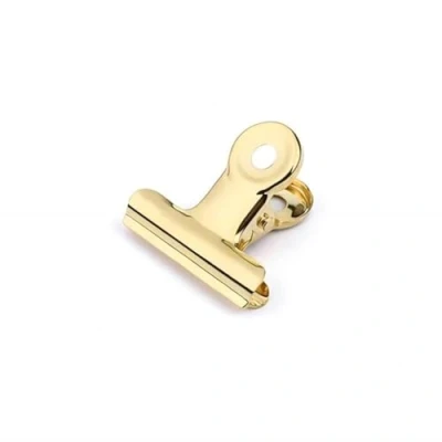 Abbildung von Kleine Bulldogge Scharnier Clips, Coideal 30 Stück 1 Zoll Metall Binder Büroklammern Datei Papiergeld Klemmen für Büros (Licht Gold, 22mm)