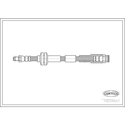 Abbildung von CORTECO 19034947 Bremsschläuche Vorderachse 378mm FIAT: 500 Hatchback, Panda III C Convertible