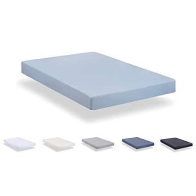 Abbildung von Todocama Spannbettlaken aus gebürsteter Mikrofaser, extra weich, für Betten von 105 x 190/200 cm, Hellblau