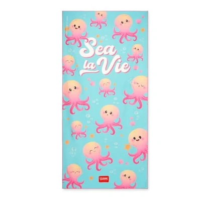 Abbildung von Legami Leichtes, Mikrofaser, Kompaktes, Sandbeständig, Schnell trocknend, Ultra absorbierend, Platzsparendes Handtuch, 85 x 180 cm, Octopus