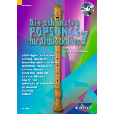 Abbildung von Die schönsten Popsongs für Alt Blockflöte: 12 Pop Hits. Band 7. 1 2 Blockflöten. (Die Blockflöte, 7)