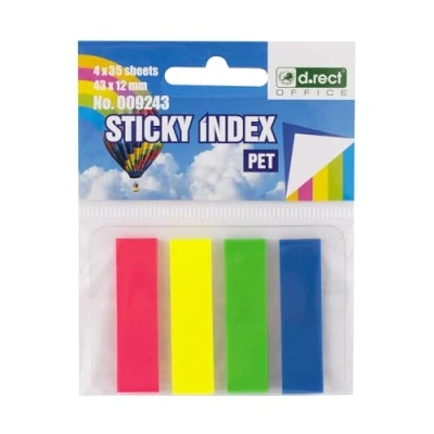 Abbildung von D.RECT 140 Stück Haftstreifen Pagemarker Index Haftmarker Film Textstreifen PET Folie 12x43mm 4x35