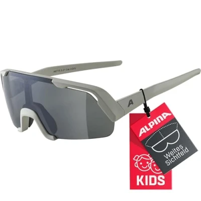 Abbildung von ALPINA ROCKET YOUTH Verspiegelte und Bruchsichere Sport &amp; Fahrradbrille Mit 100% UV Schutz Für Kinder, cool grey matt, One Size