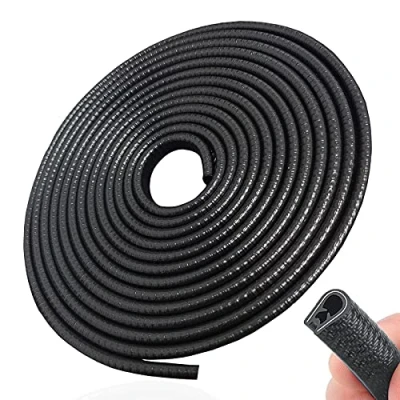Abbildung von SYOAUTO 10M Autotür Kantenschutz Kein Kleber, Auto Universal Fit Schwarzer Gummi Bleche für Limousinen, LKW, SUV, ATV, UTV