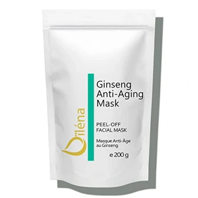 Abbildung von Alginate Peel Off Feuchtigkeitspuder Maske, Mitesserentferner Gesichtsmaske Vegan, kein Abwaschen, Peeling und Porenreinigung 200 g + freie Dosis (Anti Age Ginseng Maske)