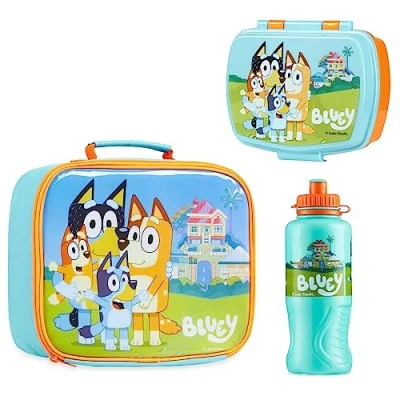 Abbildung von BlueY 3 tlg Kühltasche für Kinder Isolierte Mini mit Lunchbox und 430ml Wasserflasche Lunch Box