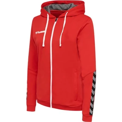Abbildung von HUMMEL Weiblich hmlAUTHENTIC Poly Zip Hoodie Woman, True RED, L