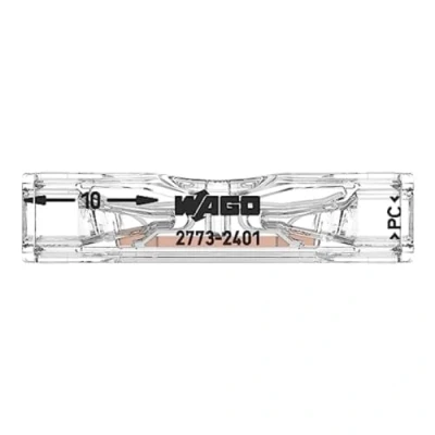 Abbildung von WAGO Durchgangsverbinder zum Stecken 2773 2401 für ein und mehrdrähtige Leiter, max. 4 mm², 2 transparent, 100 Stück