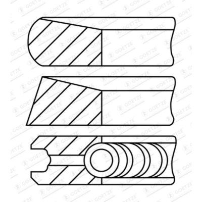 Abbildung von GOETZE ENGINE 08 448600 00 Kolbenringsatz 91,1 HYUNDAI: H 1 / iLoad Cargo