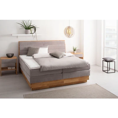 Abbildung von OTTO products Boxspringbett »Jenna« ohne LED Beleuchtung, mit zertifizierten, recycelten Bezugsstoffen