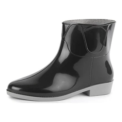 Abbildung von Ladeheid Damen Kurze Gummistiefel LAZT201801 (Schwarz/Grau, 39 EU)