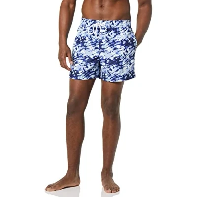 Abbildung von Amazon Essentials Herren Badehose, schnell trocknend, 13 cm, Marineblau Batik, XXL