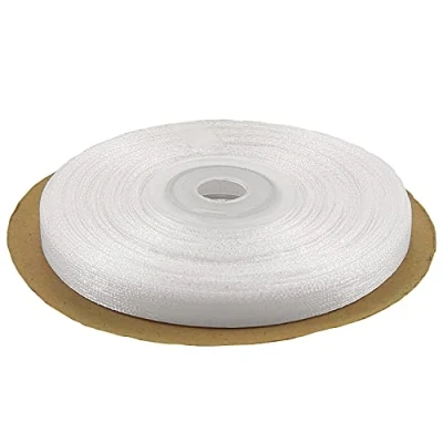 Abbildung von Netuno Schleifenband 6mm x 32m Farbe weiß Dekoband Geschenkband Organzaband Chiffon Stoff für Dekoration DIY Basteln Handwerk Hochzeit Party Geschenke Verpackung