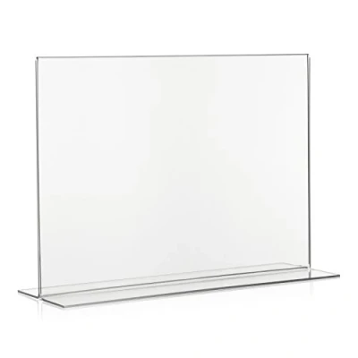 Abbildung von 5er Pack VITAdisplays® T Ständer Querformat / Tischaufsteller Acrylglas Aufsteller Werbeaufsteller, DIN A4, PLEXIGLAS®