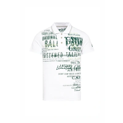 Abbildung von Camp David Gestreiftes MIT Prints UND Stickereien Poloshirt, Herren, Größe: Large, Opticwhite