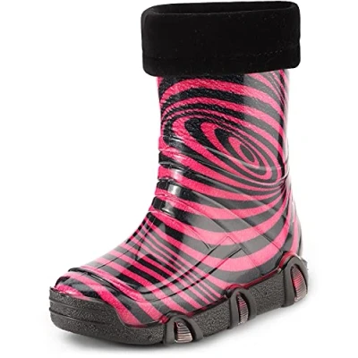 Abbildung von Ladeheid Kinder Mädchen Jungen Gummistiefel Gefüttert Swk2021 (Muster 49, 25/26 EU)