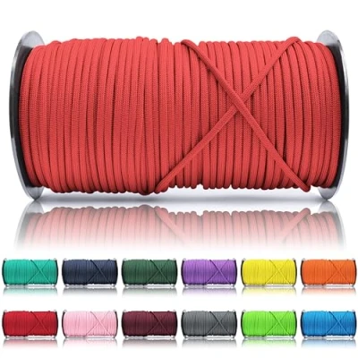 Abbildung von Ganzoo Paracord 550 Seil Signal Orange 4mm Schnur Typ 3, Nylon &amp; Polyester, ideal für Basteln von Hundeleine Halsband Armband/Camping Survival und Outdoor 100 Meter Allzweckseil 7 Innenstränge